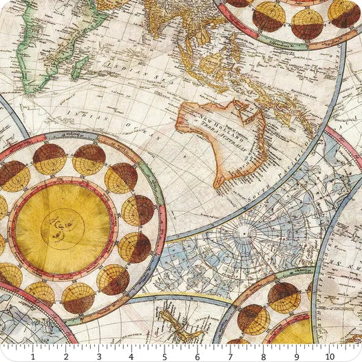 Antique Map Card Wallet I.D.