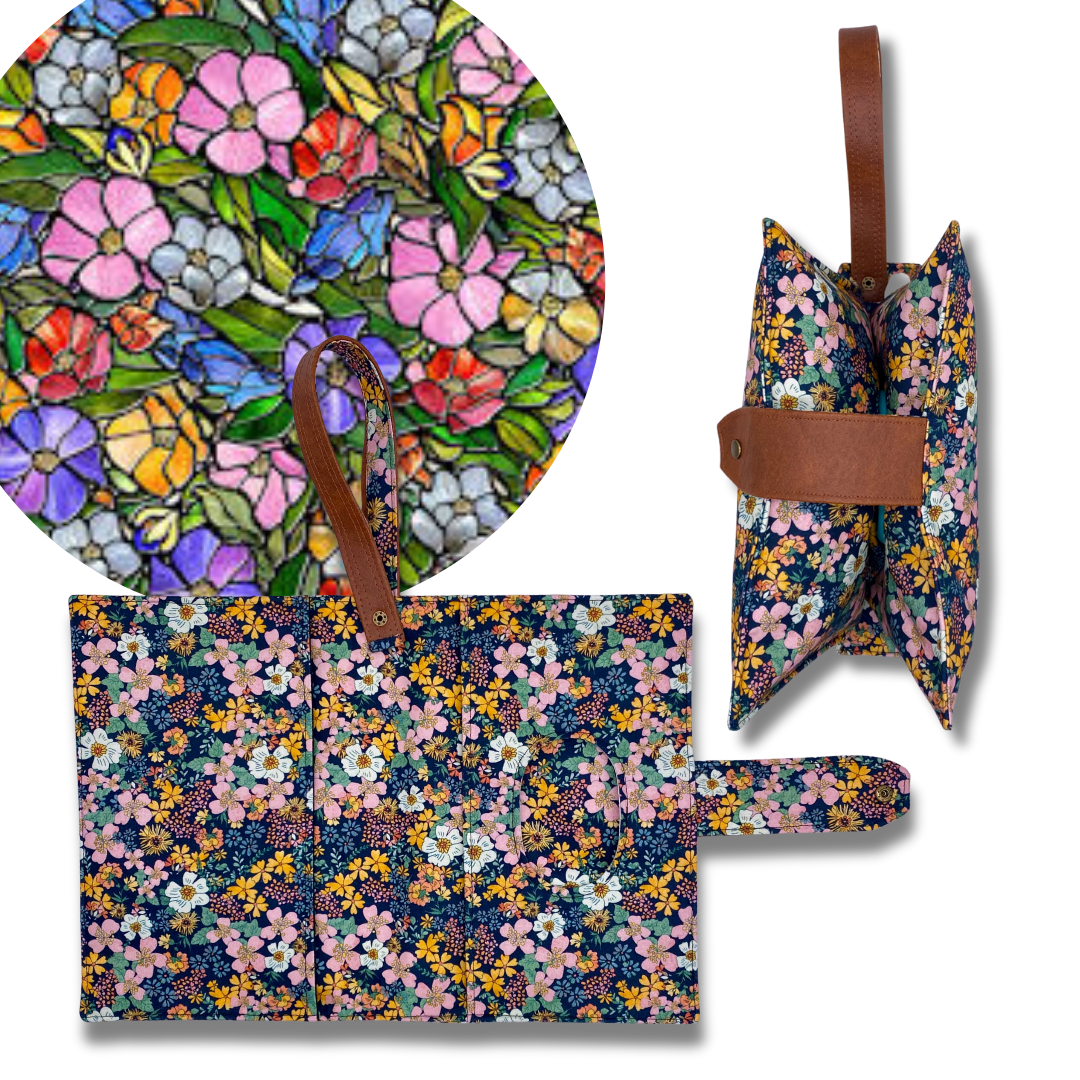 Stained Glass Floral Diaper Clutch