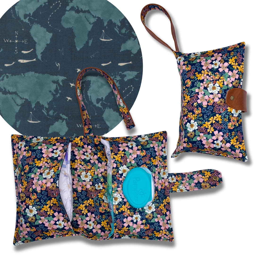 World Map Diaper Clutch