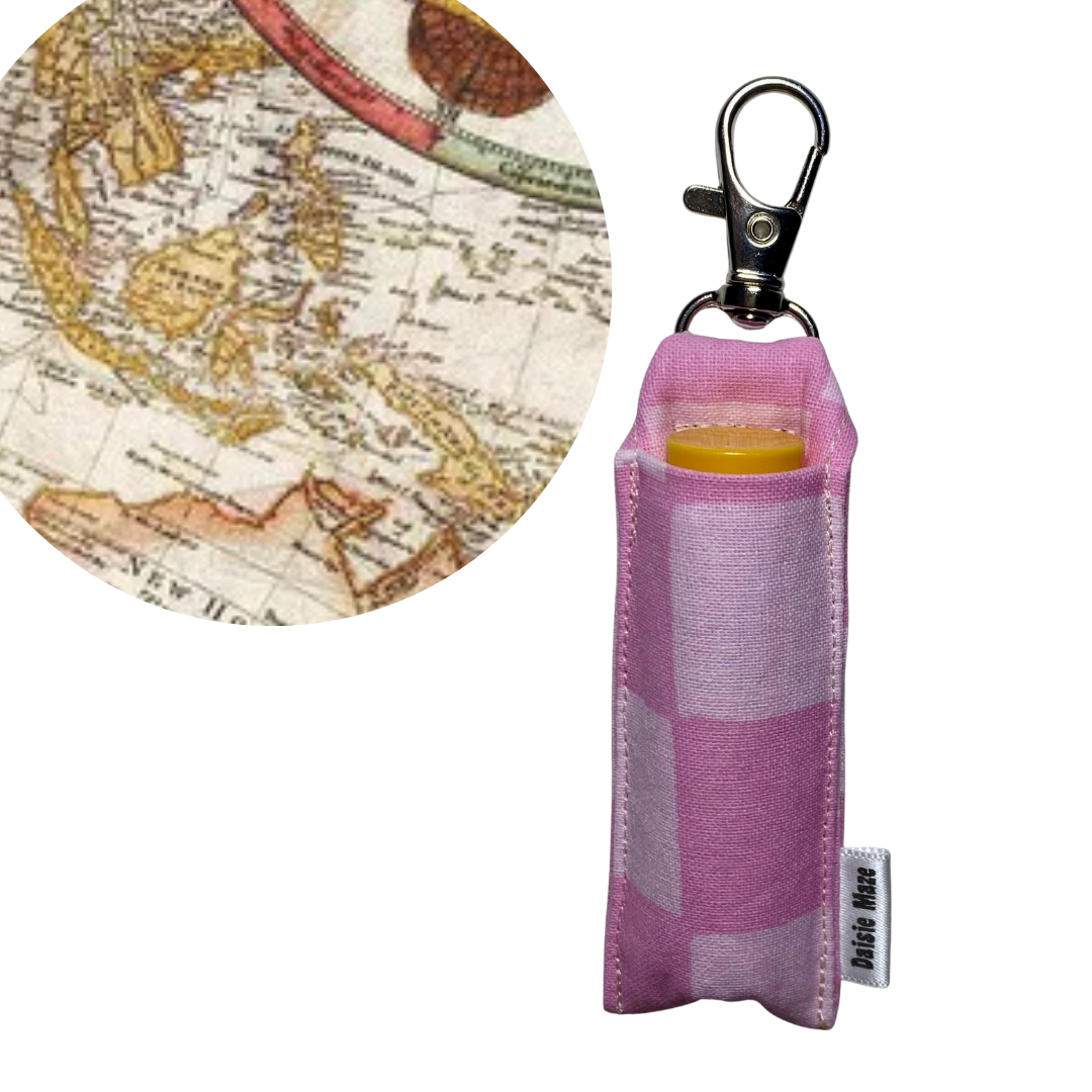 Antique Map Chapstick Holder