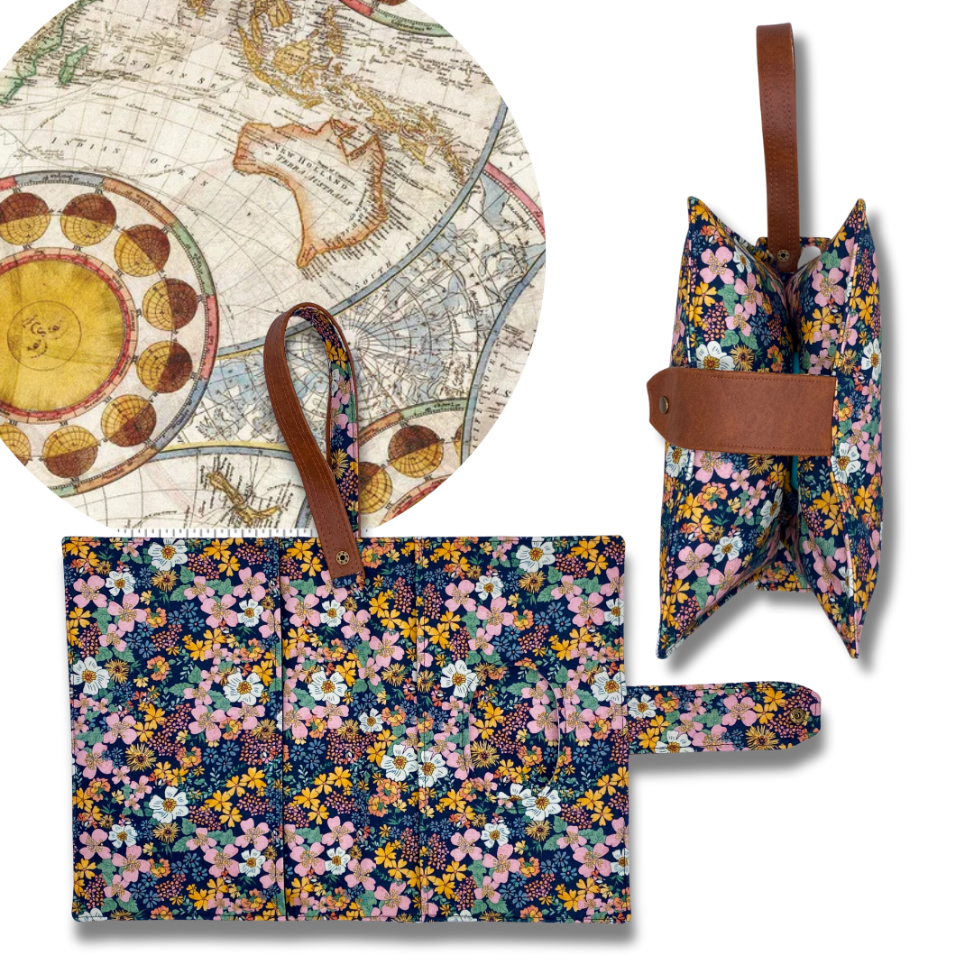 Antique Map Diaper Clutch