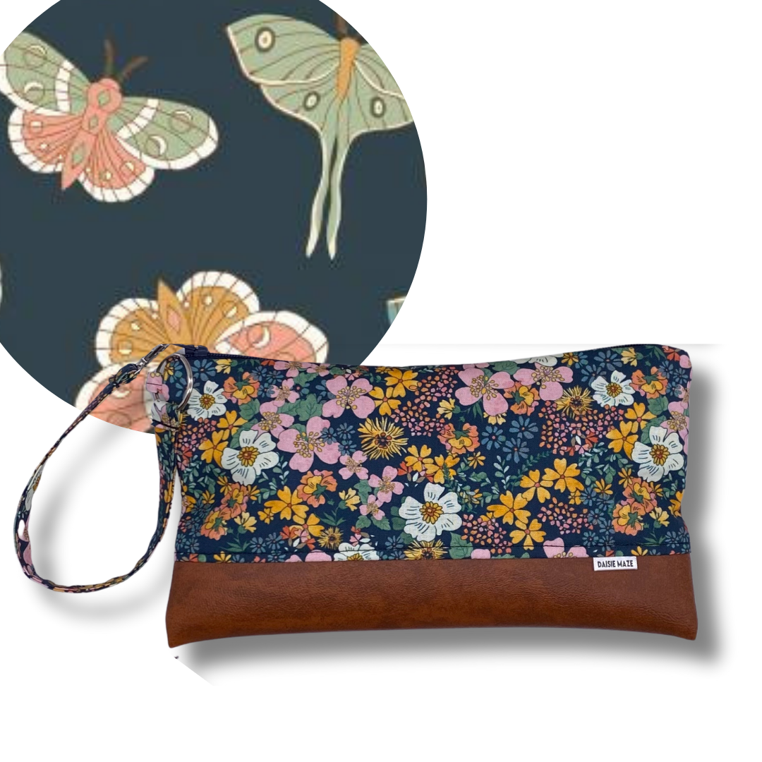 Moonbeam Moth Large Zipper Clutch