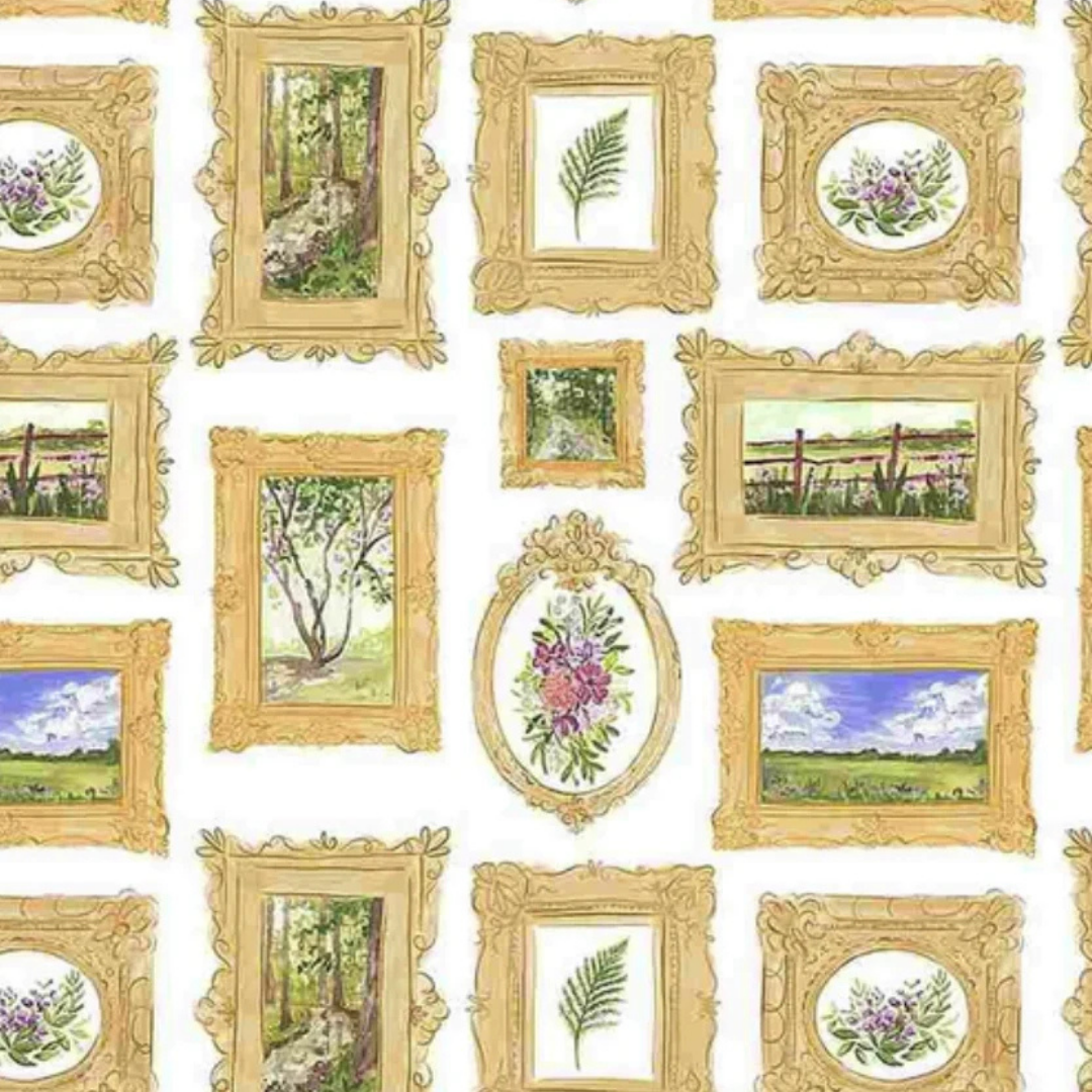 Framed Floral Zipper Pouch
