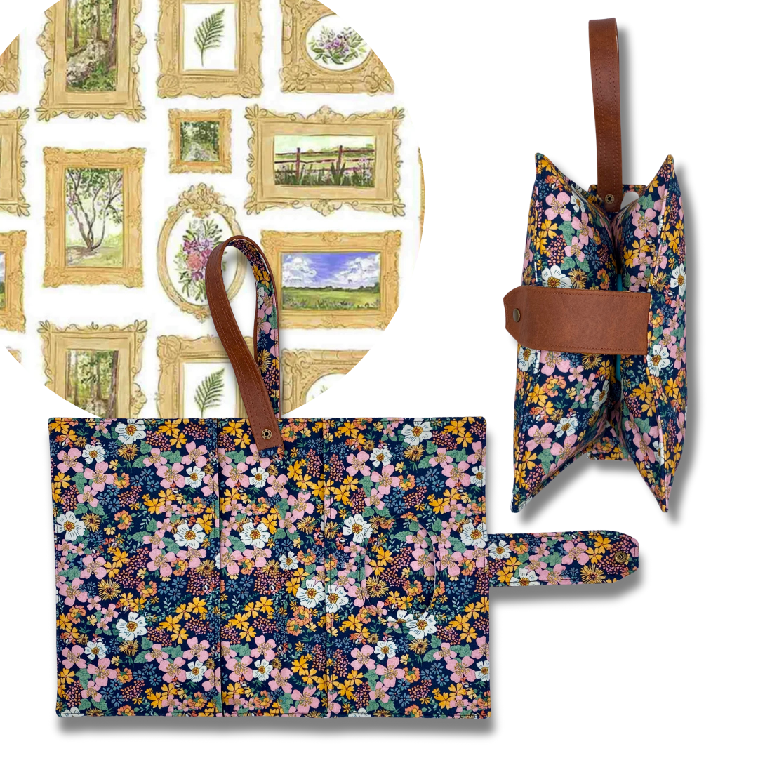 Framed Floral Diaper Clutch