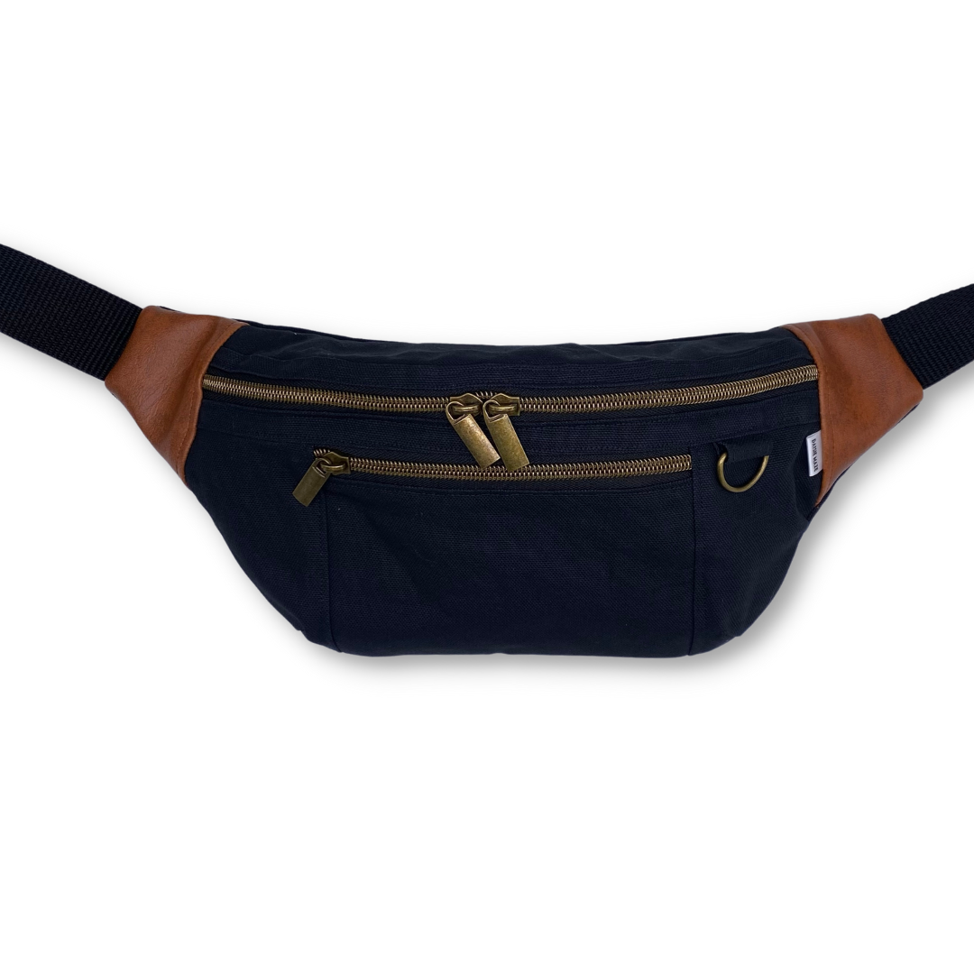 Black Canvas Hip Bag