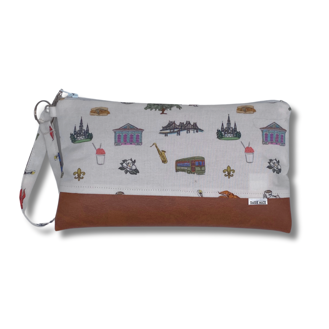 Louisiana Icons Large Zipper Clutch