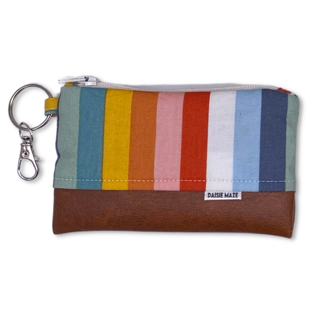 Retro Vibrant Stripe Coin Purse