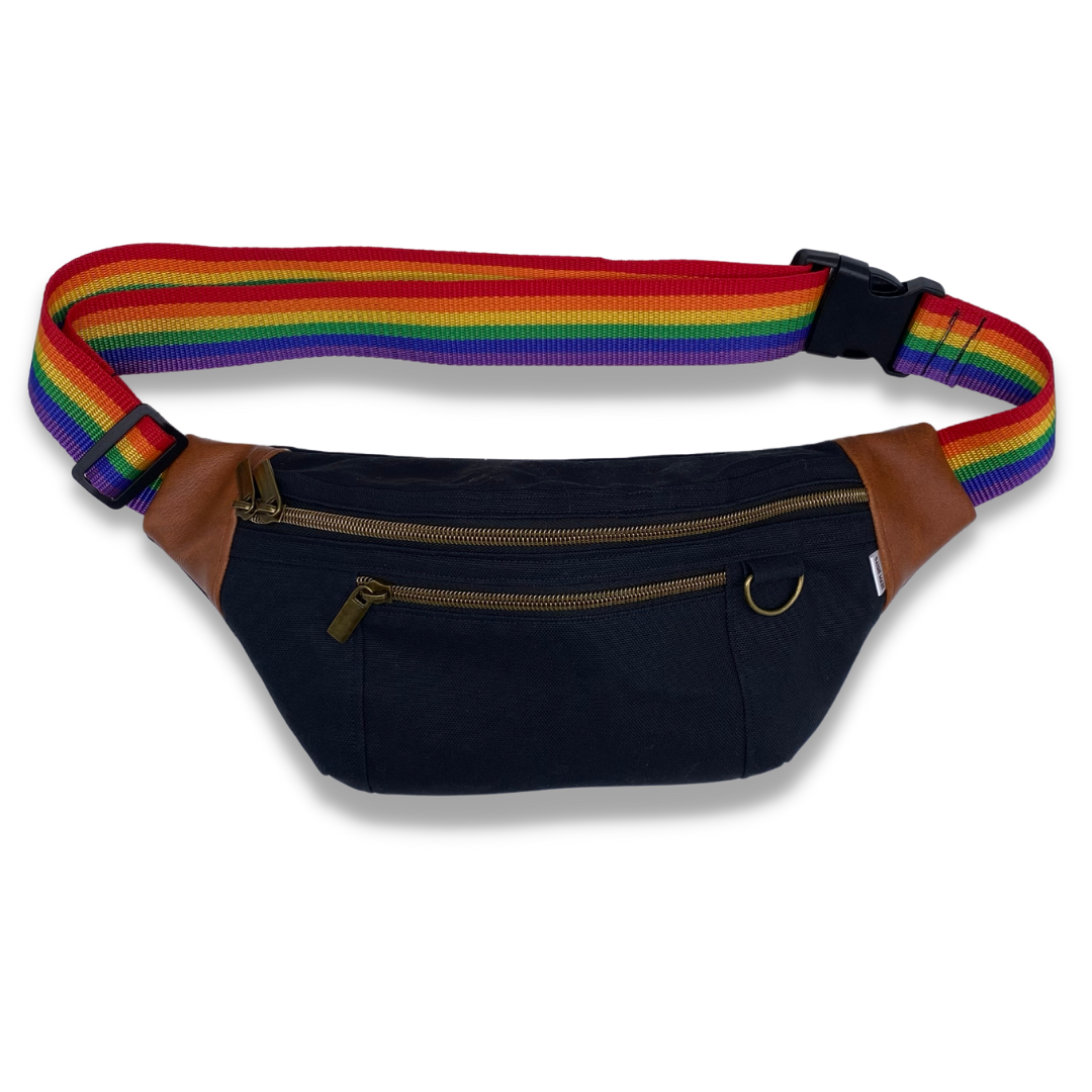 Pride Black Canvas Hip Bag