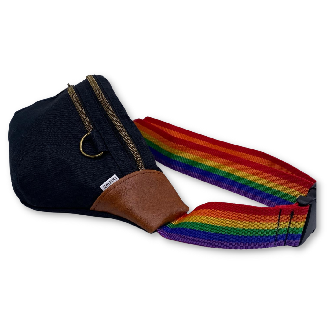Pride Black Canvas Hip Bag