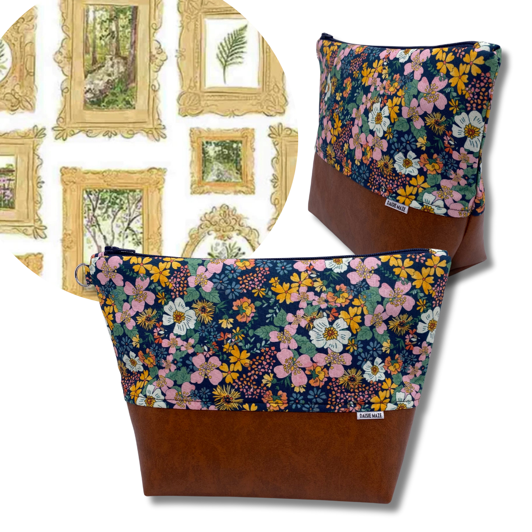 Framed Floral Cosmetic Bag