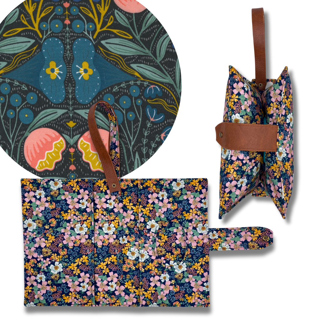 Nocturnal Floral Diaper Clutch