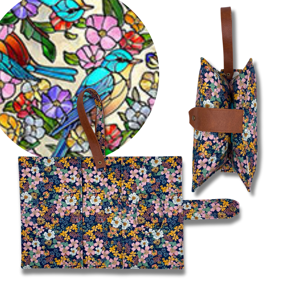 Stained Glass Birds Diaper Clutch