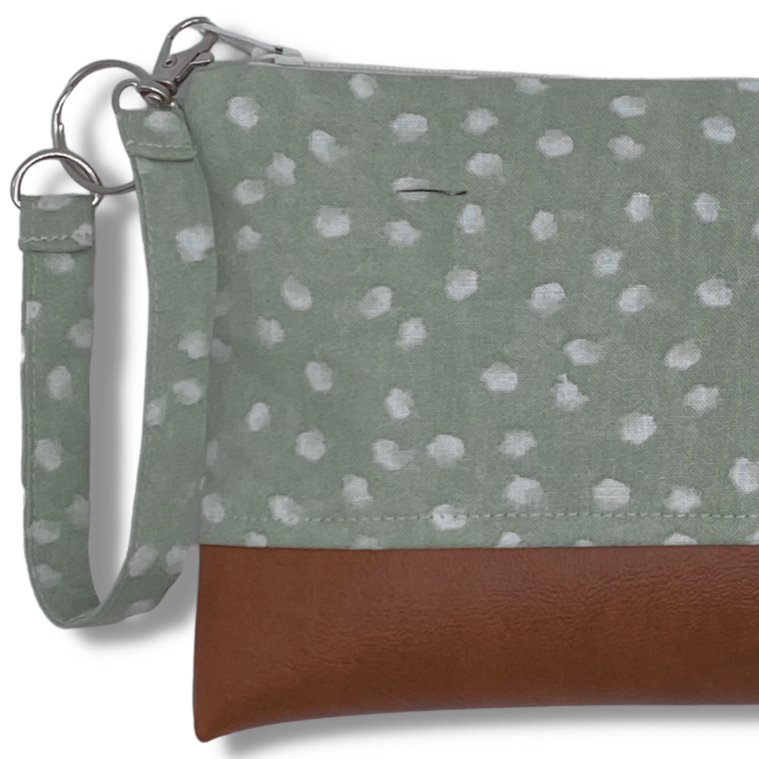 Mint Dots Clutch
