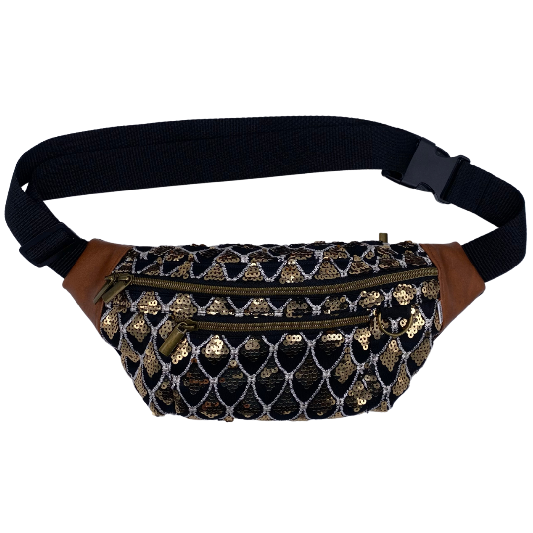 Gold Sequin Hip Bag