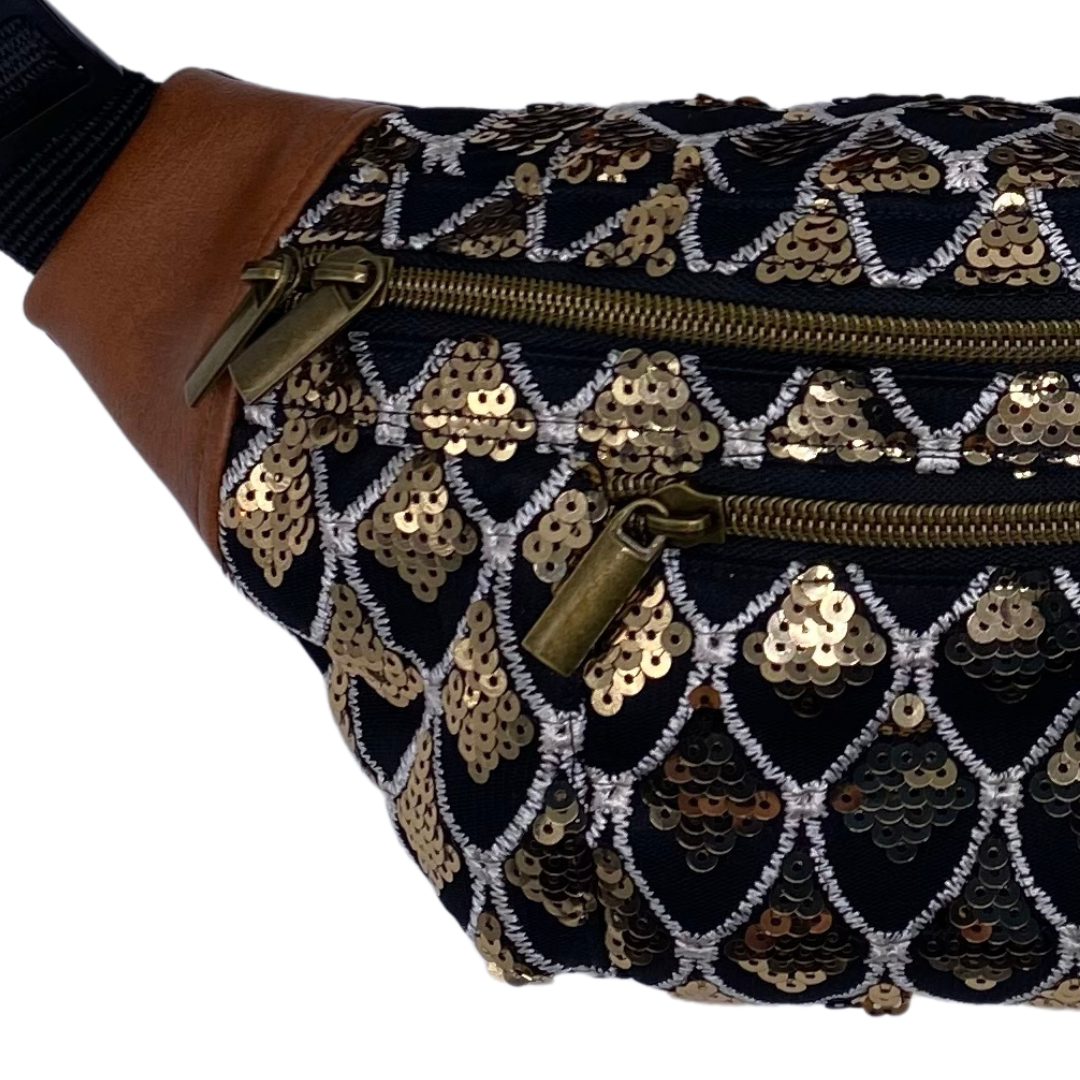Gold Sequin Hip Bag