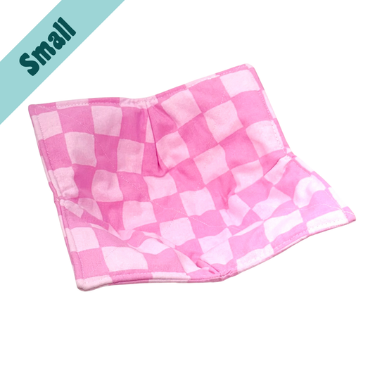 Pink Checkered Small Bowl Hug