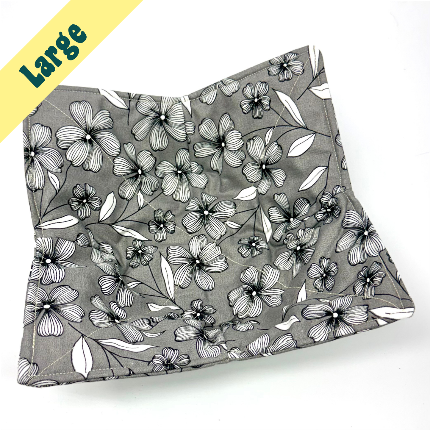 Grey Floral Large Bowl Hug