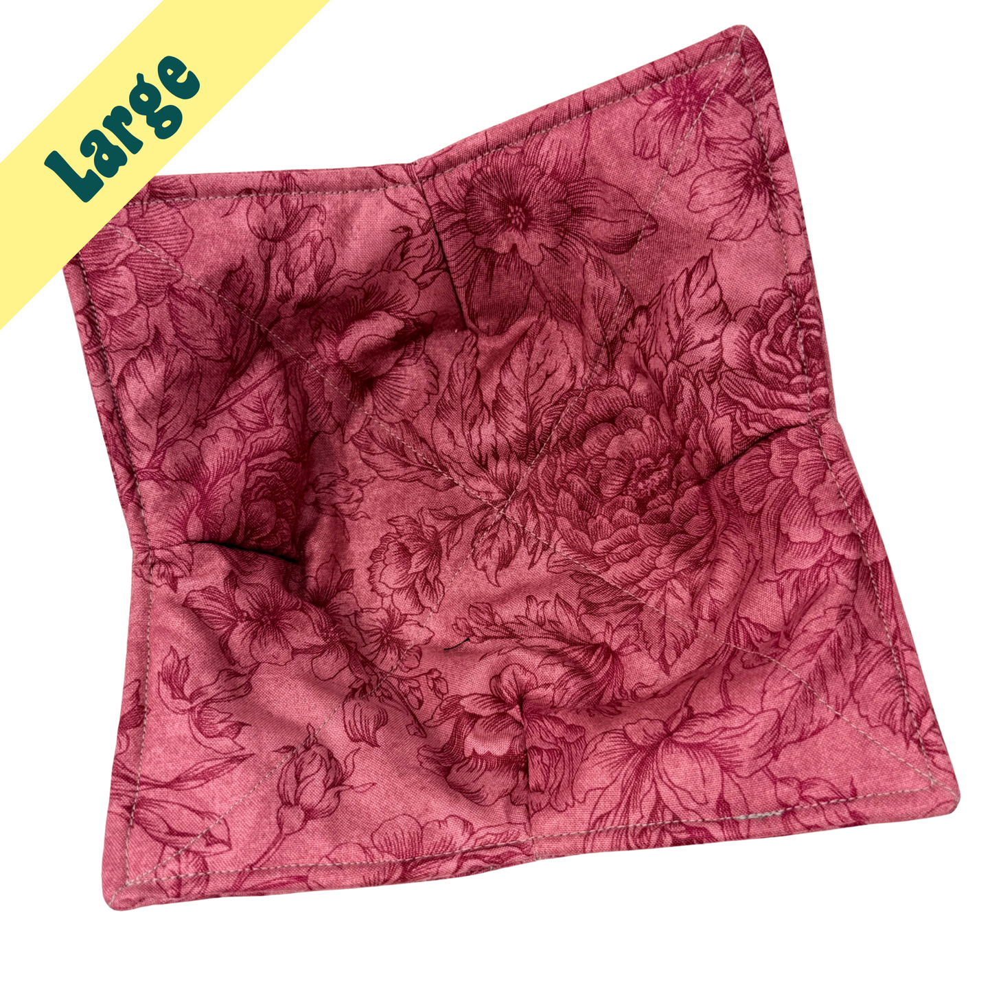 Dark Pink Tonal Floral Large Bowl Hug