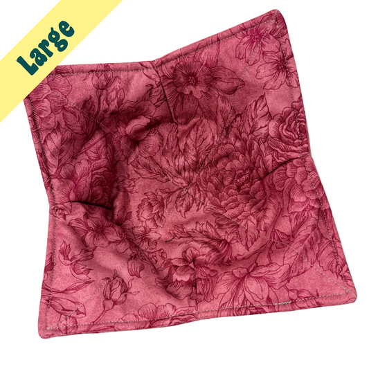 Dark Pink Tonal Floral Large Bowl Hug