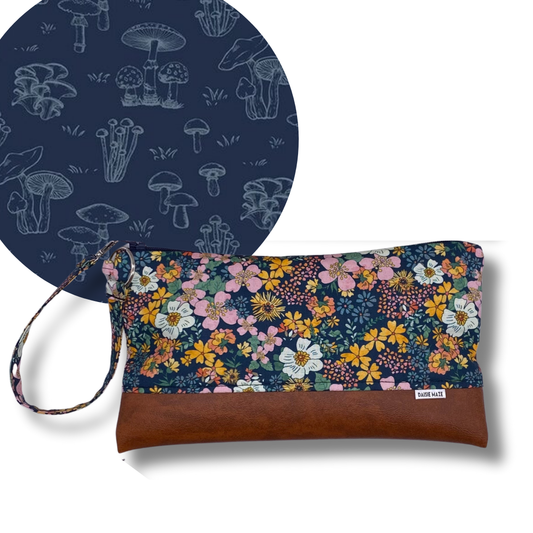 Shiitake Mushrooms Large Zipper Clutch