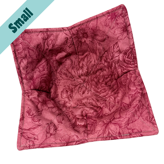 Dark Pink Tonal Floral Small Bowl Hug