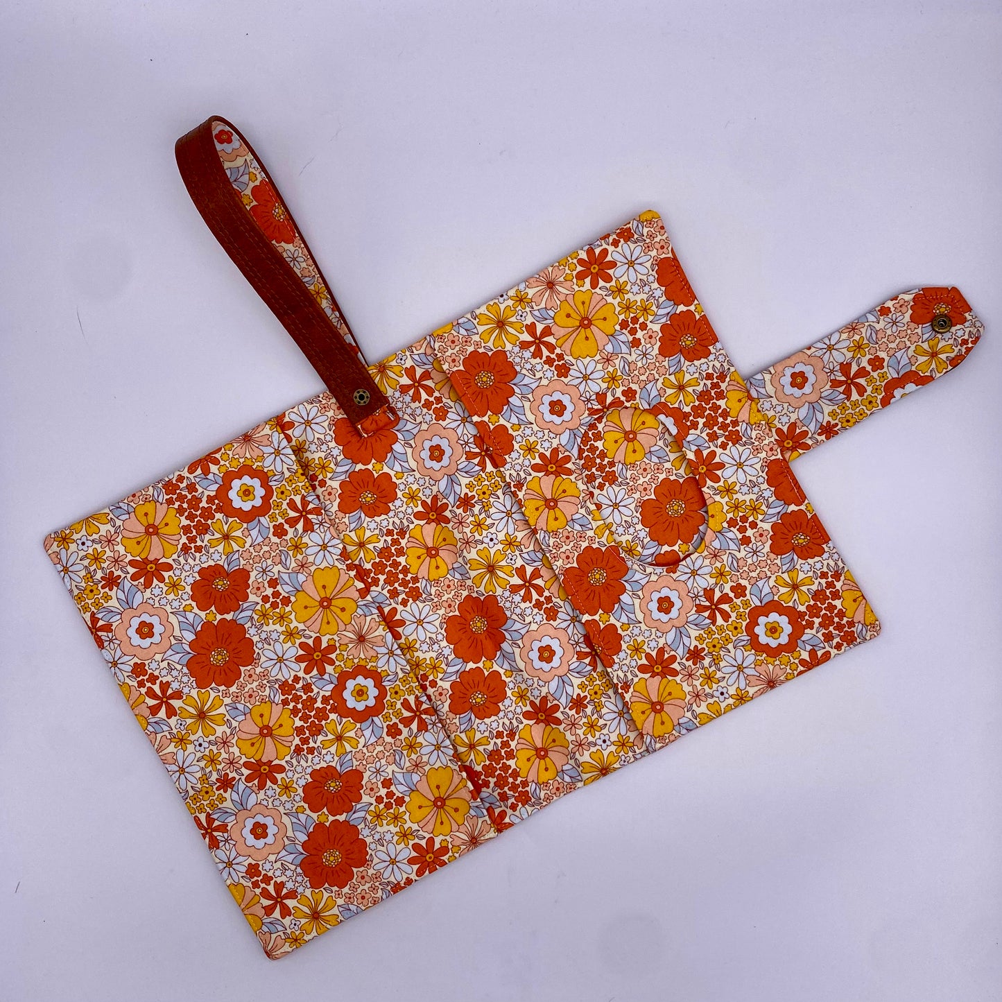 Retro Flower Diaper Clutch