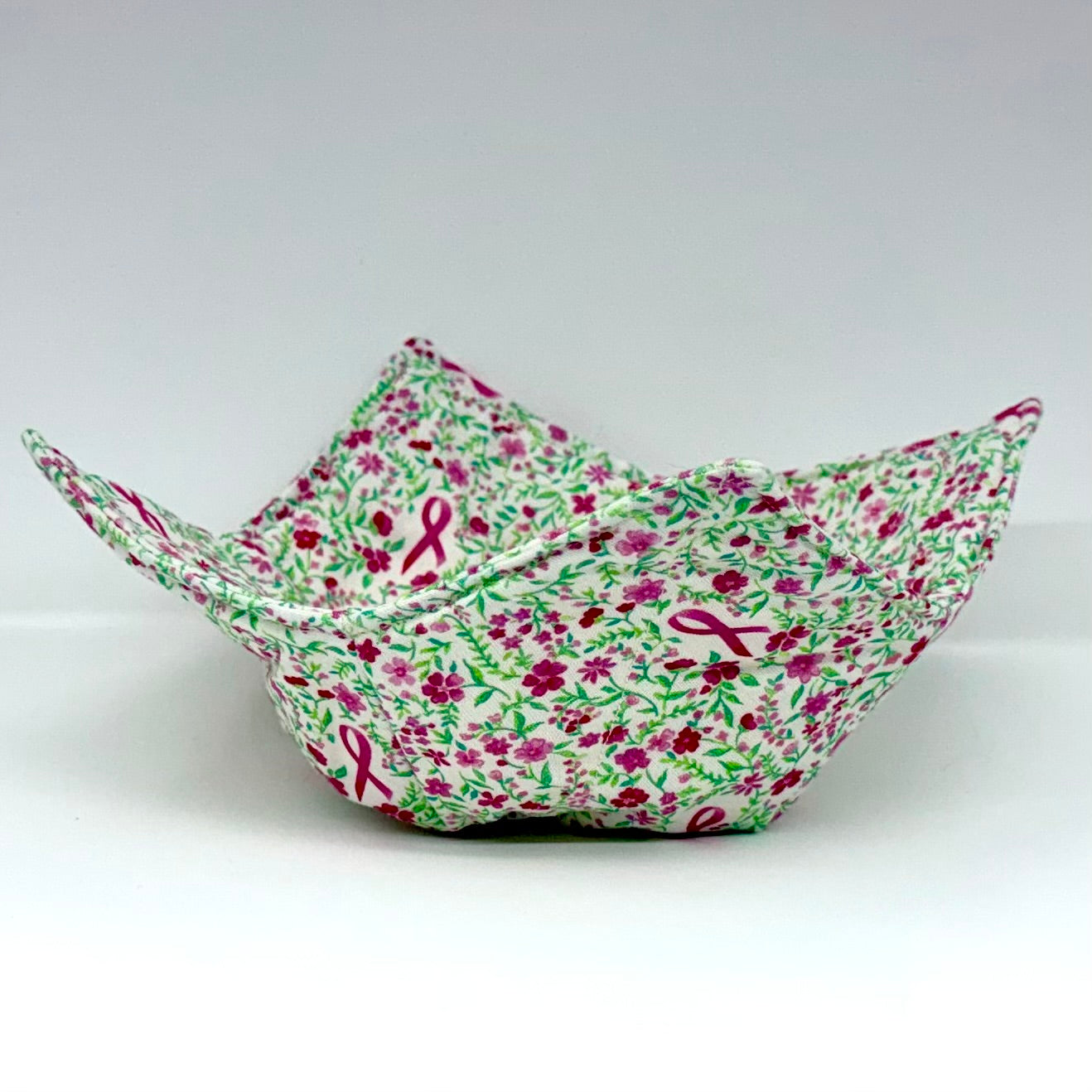 Breast Cancer Ribbon Floral Bowl Hug