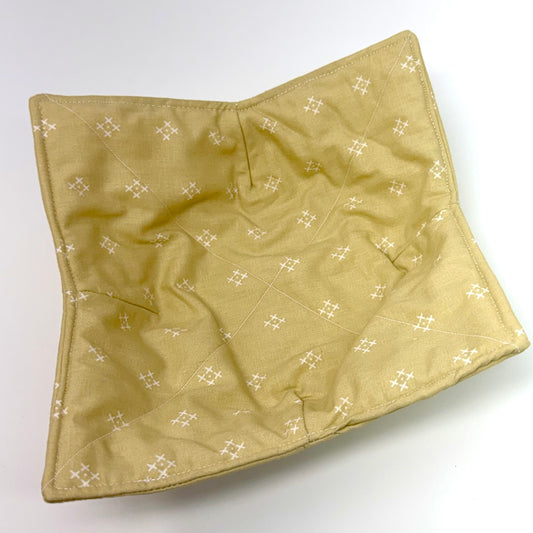 Tan Cross Square Bowl Hug