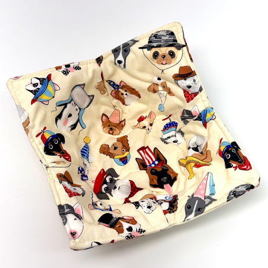 Dogs in Hats Bowl Hug