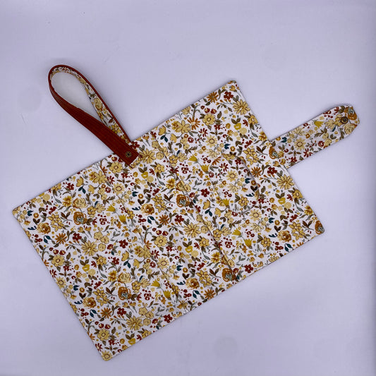 Yellow Floral Diaper Clutch