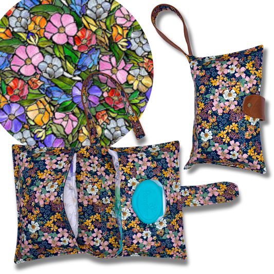 Stained Glass Floral Diaper Clutch
