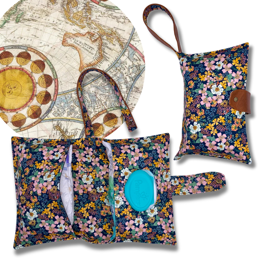 Antique Map Diaper Clutch