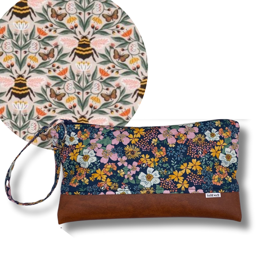 Honey Garden Bee Large Zipper Clutch
