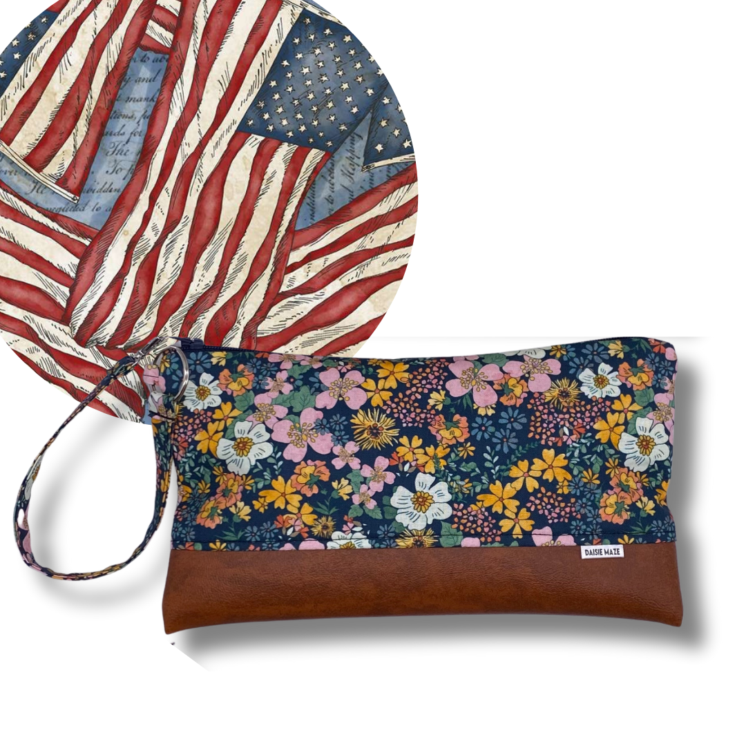 Stars and Stripes Large Zipper Clutch