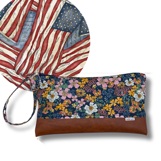 Stars and Stripes Large Zipper Clutch