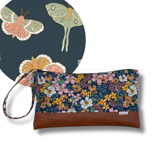 Moonbeam Moth Large Zipper Clutch
