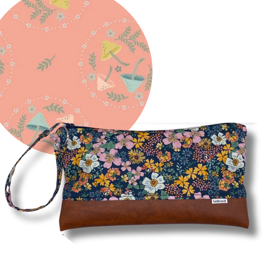 Mushroom Toss Large Zipper Clutch