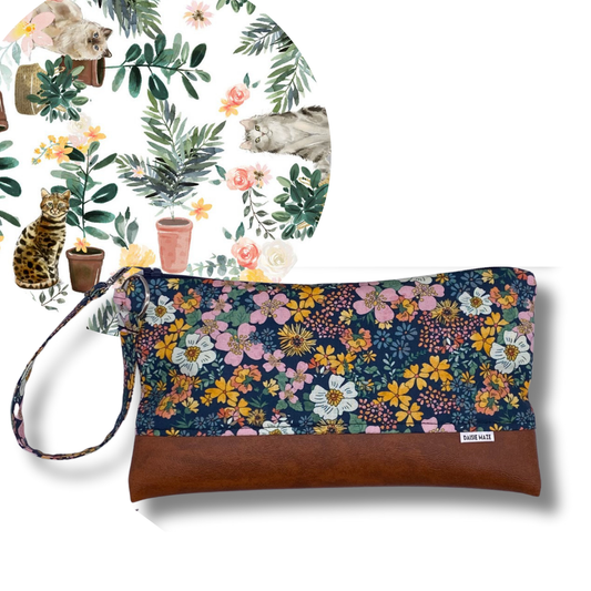 Caturday Large Zipper Clutch