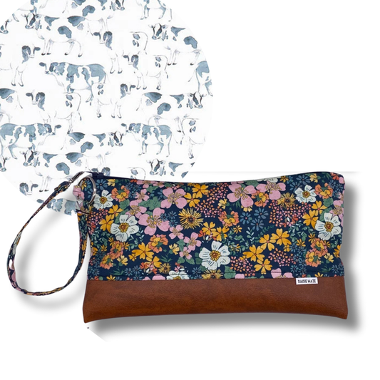 Cow Farm Large Zipper Clutch