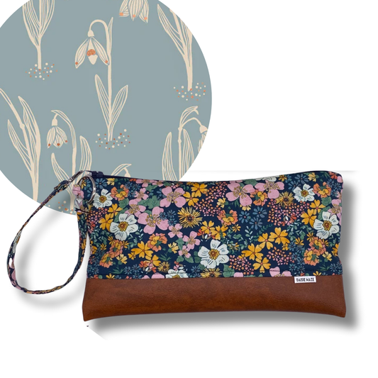 Snowdrops Large Zipper Clutch