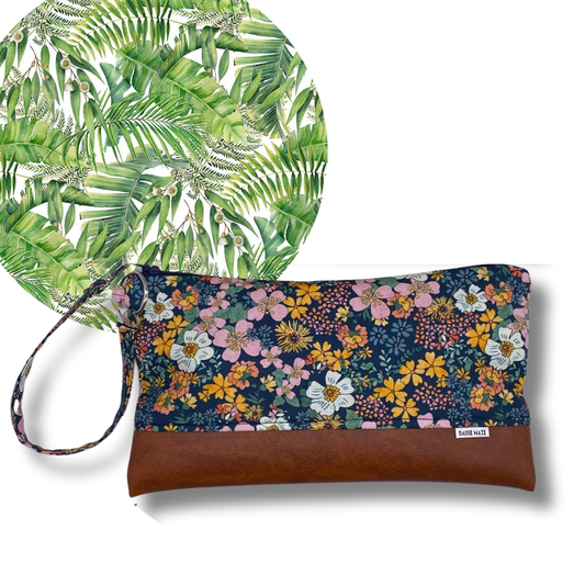 Tropical Palm Large Zipper Clutch