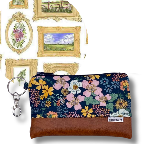 Framed Floral Zipper Pouch