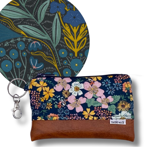 Nocturnal Floral Zipper Pouch