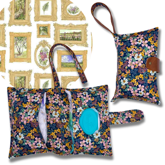 Framed Floral Diaper Clutch