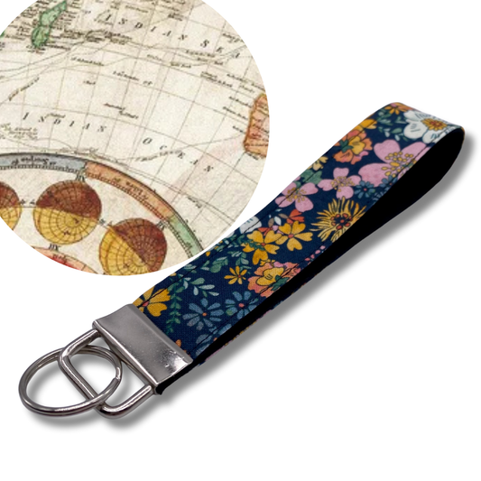 Antique Map Keychain
