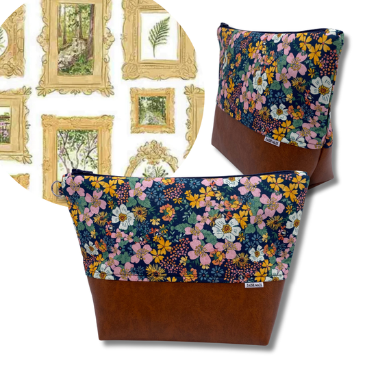Framed Floral Cosmetic Bag