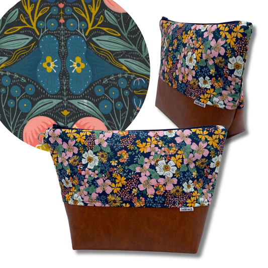 Nocturnal Floral Cosmetic Bag