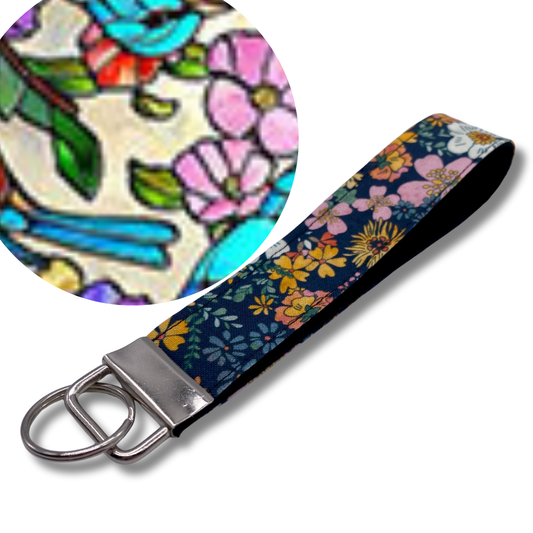 Stained Glass Birds Keychain